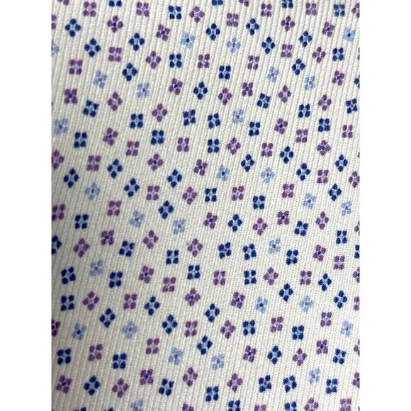 David Donahue Mens Slim Dress Shirt 17 X 34/35‎ White Purple Blue Long Sleeve - Picture 7 of 12